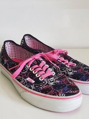 Vans Authentic x Hello Kitty Neon Outline Sneaker Men 9 Women 10.5 Rare Y2K
